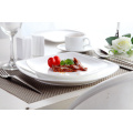 Haonai white & square dinner plate set,9",10" porcelain serving plate porcelain dinner plate for hotel dinning,party